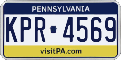 PA license plate KPR4569