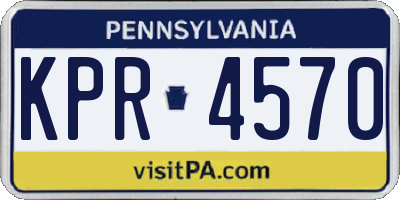 PA license plate KPR4570