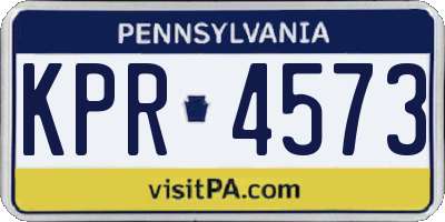 PA license plate KPR4573