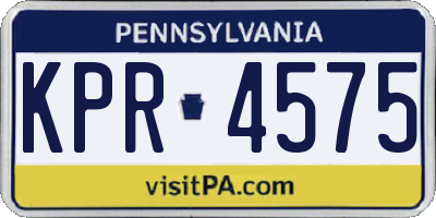 PA license plate KPR4575