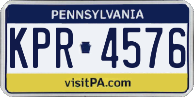 PA license plate KPR4576