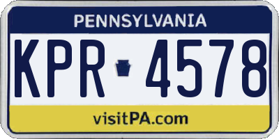 PA license plate KPR4578