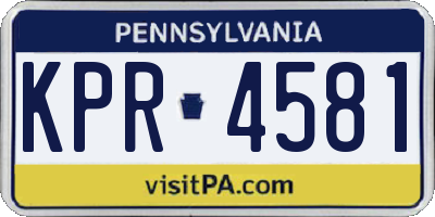 PA license plate KPR4581
