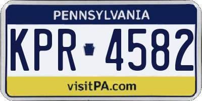 PA license plate KPR4582