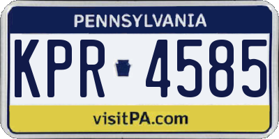 PA license plate KPR4585