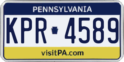 PA license plate KPR4589