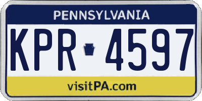 PA license plate KPR4597