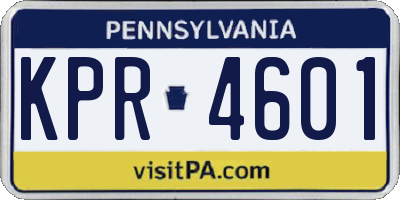 PA license plate KPR4601