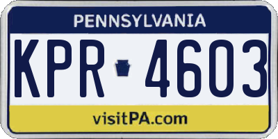 PA license plate KPR4603