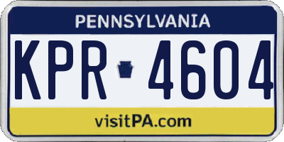 PA license plate KPR4604