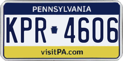 PA license plate KPR4606