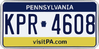 PA license plate KPR4608