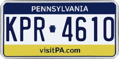 PA license plate KPR4610