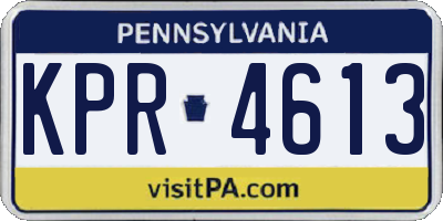 PA license plate KPR4613