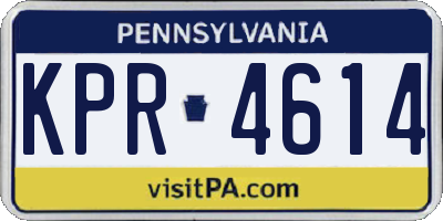 PA license plate KPR4614