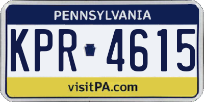 PA license plate KPR4615