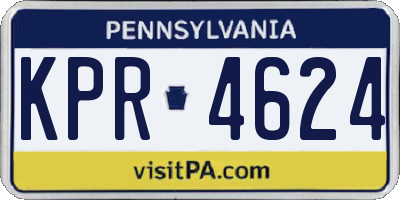 PA license plate KPR4624