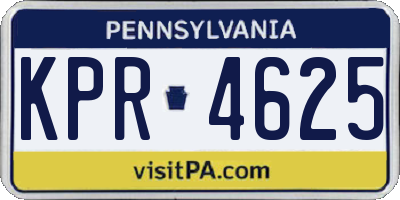 PA license plate KPR4625