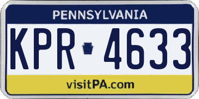 PA license plate KPR4633