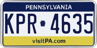 PA license plate KPR4635
