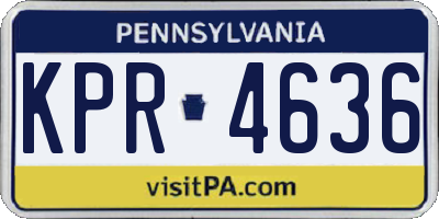 PA license plate KPR4636