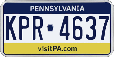 PA license plate KPR4637
