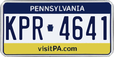 PA license plate KPR4641