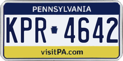 PA license plate KPR4642