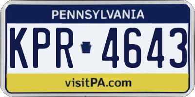 PA license plate KPR4643