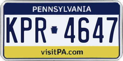 PA license plate KPR4647