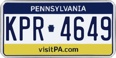 PA license plate KPR4649