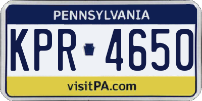 PA license plate KPR4650