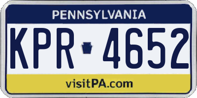 PA license plate KPR4652