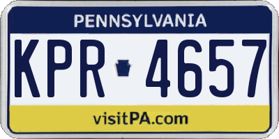PA license plate KPR4657