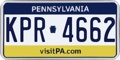 PA license plate KPR4662