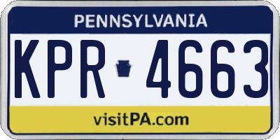 PA license plate KPR4663