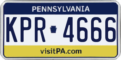 PA license plate KPR4666