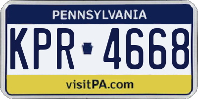 PA license plate KPR4668