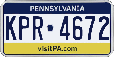 PA license plate KPR4672