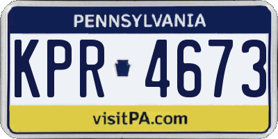 PA license plate KPR4673