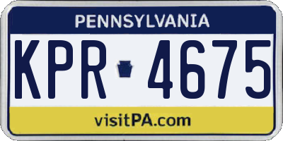 PA license plate KPR4675