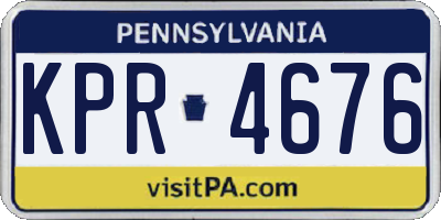 PA license plate KPR4676