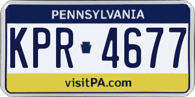 PA license plate KPR4677
