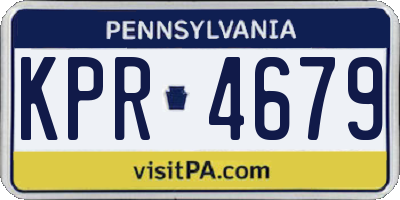 PA license plate KPR4679