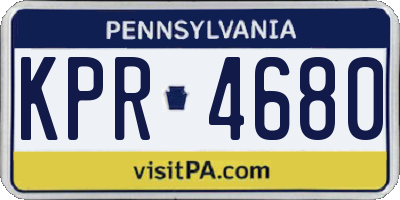 PA license plate KPR4680