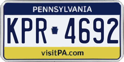 PA license plate KPR4692
