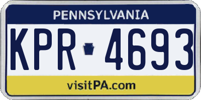 PA license plate KPR4693