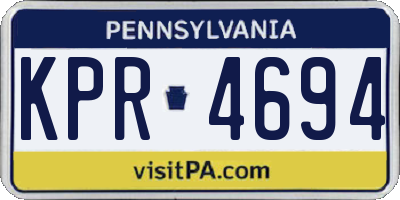 PA license plate KPR4694
