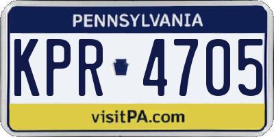 PA license plate KPR4705
