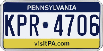 PA license plate KPR4706